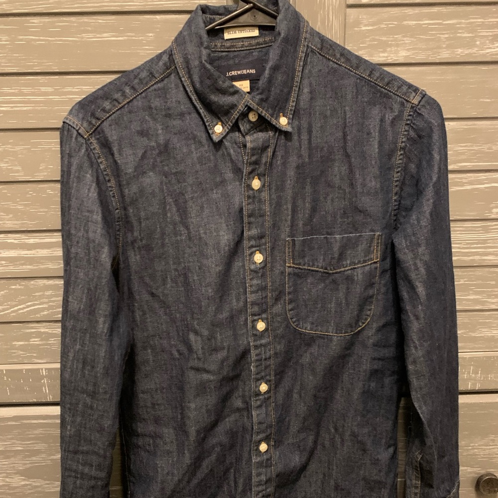 J. Crew Dark Wash Chambray Shirt